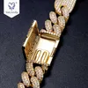 Yadis Custom Hiphop 14K 18K Gold PLATED 925 Sliver sieraden Heren ketting Moissanite Cuban Link Chain