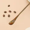 Coffee Scoops 5Pcs Wood Spoon Japanese Style Long Handle Stirring Spoons Mini Retro Sugar Honey Tea Soup Kitchen Accessories