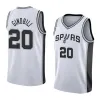 Men de basket-ball Tony Parker Jerseys Romeo Langford Devin Vassell Jeremy Sochan Manu Ginobili Tim Duncan Victor Wembanyama Keldon Johnson Cedi Osman Jersey