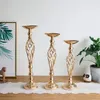 Candlers Luxury Gold Silver Metal Metal Candlestick Flower Stand Vase Home Decor Table Rack Road Road Lead Wedding