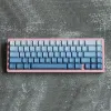 Keyboards Fog Blue Gradient Keycaps OEM Profile Backlit Transparent Keycap PBT Side/Top Print Keycaps For GK61 68 87 104 Keys keyboards