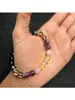 Strand Amethist Pink Obsidian 8mm kralen Bracelet Fashion Trends Dames prachtig sieraden Valentijnsdag Verjaardagscadeau