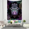 Tapisseries tapisserie colorée de fleurs pour les yeux malémiques totem mandala mur hippie suspendu pour dortoir de salon de chambre à coucher