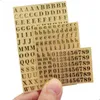 Candle Holders 6 Sheets Small 0.18 Inch Alphabet Number Stickers Glitter Alloy Self Adhesive Letters Gold/Silver (4.5mm)