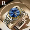 Ruizhiyuan Gold Mechanical Men's Same Style Couple Double Calendar Quartz Watch