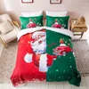 Bettwäsche -Sets 3D Weihnachten Cartoon Bettdecke Set mit Kissenbezug 3PCS Kinderbett Leinen Bettdecke Geschenke