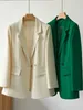 Costumes de femmes élégantes Chic Coats Fashion Top Blazers Femmes Solide à double serrage simple Classic Soft All-Match confortable