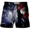 2023 Summer New Men's Beach 3D tendência de shorts casuais impressos