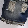 Shorts maschile 2024 jeans estivi ribalta il denim indossato foro patch vintage giovane design alla moda rovinati taglie forti pantaloni