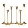 Candlers Retro Metal Table Holder Living Salon Vintage Golden Ornaments Candabros Para Velas Home Decor