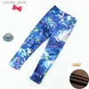 Broek warme panty's aquarel afdrukkende kinderen dikke broek elastische taille ggings voor meisjes kinderbroeken winter babykleding broek l46