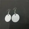 Pendientes colgantes sublimation aluminio en blanco redondo blanco 30pair/lote