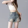 Women's Jeans High Waist Denim Shorts Korea Y2k Sexy Light Blue Waisted Femme VintageLadies Ins