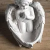 Candle Holders NORTHEUINS Angel Girl Holder Figurines Nordic Fairy Candlestand Garden Modern Resin Statue Interior Home Shelf Decoration
