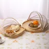 Dinnerware Define Bamboo Serving Basket Storage com tampa de gaze de malha