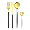 Dijkartikelen sets 10set/40 stks wit goud bestek roestvrijstalen messen messen lepel diner keuken servies