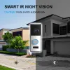 Dörrklockor tuya smart wifi dörrklockning natt hd vattentät videointercom smart hemkamera med 90 ° vidvinkelmonitor dörrklocka