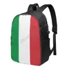 Sac à dos italien national italie drapeau italia country map c'est dans mon sac d'étudiant ADN voyager un ordinateur portable décontracté pack unisex