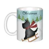 Mugs Customized Scottish Terrier Coffee Mug DIY Scottie Dog Ceramic Tea Milk Cup Outdoor Work Camping Cups And