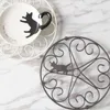 Table Mats Round Cast Trivet Non Potholders Vintage Pattern Placemat For Kitchen Dining Decor Black