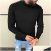 Men'S Sweaters Mens Fashion Winter High Neck Thick Warm Sweater Men Turtleneck Brand Slim Fit Plover Knitwear Male Double Collar Drop Dhe2M