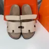 Designer chypre sandales femmes hommes pantoufles en daim en cuir authentique glissades de plage rouge orange pantoufles de luxe sandales d'été femmes chaussures taille 35-44