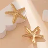 Boucles d'oreilles étalon bijoux de style cool personnalité metal géométrique Big Sea Star pour femmes accessoires de cadeaux de fête féminin