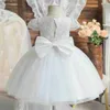 Abiti da ragazza Abito da bambina per 1-5 anni Backss Bow Toddr Kids Battismo Battesimo Vestidos Weddings Party Princess Babys Dresses L240402