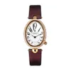 Gu Ou Instagram Oval Diamonds Light Luxury and Magnificent Real Cowhide Strap Fashion Personality Watch Sen Women's Series