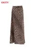 Ootn vintage léopard imprimer des jupes de trompette féminine Street chic