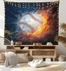 Wandteppiche Baseball Wandteppich Teenager Sportstil Spiel Wand Hänge Kunst für Schlafzimmer Wohnzimmer Wohnheim Wohnheimdekoration