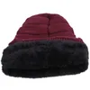 BERET UNISEX CALDO TACIO INVERNO FASHIONE NC Etichetta Lettere Cappelli a maglia per uomini Donne Aggiungi pelliccia foderata di goccia da scivo