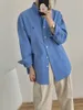 French Original Embroidery Shirt Blouse Women Long Sleeve Turn Down Collar Loose Casual Basic Overshirt Tops 240321