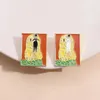 Pintura a óleo pinos de esmalte desenho de arte gato broche de lapela crachás de jóias de desenho animado de desenho animado para mochila chapéu roupas atacado
