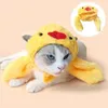 Capéu de pet -pet de vestuário para cães para inverno, desenho animado de pato de pato, gatos cães cães cães fofos cosplay helterwarwares acessórios de roupas gatos