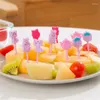 Forks 1/2/3PCS Cartoon Toothpick Plastic For Mini Cute Tableware Cake Dessert Party Supply Cocktail Picks Bento Box Decor