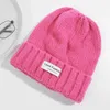 Baskar stickad ullhatt stickande mössor vinter mössor för män kvinnor varm fast färg mjuk virkning unisex ta kall mössa beanie