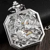 Montres de poche Scarbed chinois bête creux vintage mécanique poche hommes carrés squelette fob pendant steampunk hombre reloj mujer l240402