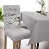 Chair Covers Vintage Wood Grain Flower Daisy Dining Cover 4/6/8PCS Spandex Elastic Slipcover Case For Wedding Home Room