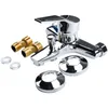 Badrumsvaskkanor Kallt vatten Dual Spout Mixer Tap Zinc Alloy med polerad kromsilver för splitterbadduschbassäng