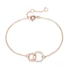 Pulseiras de charme visunion 316l pulseira de aço inoxidável duplo grande pequeno círculo redondo banglles de corrente infinita entrega de ouro rosa datão dhigut