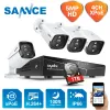 System SANNCE 4CH 5MP XPOE Video Security System 4PCS 5MP Outdoor Waterproof Infrared Night Vision IP Camera Wireless Surveillance Kit