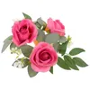Mum tutucular şamdan çelenk yapay gül yüzük düğün çelenkleri sütunlar için çiçek halkaları centerpieces