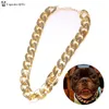 Dog Collars 1Pc Neck Chain Pet Collar Cool Plastic Adjustable Gold Color Puppy Cat Necklace