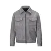 Vintage High Street Suede Material Crock Jacket With Zipper Lapel Casual Short Jacket For Men 240323