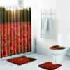 Badmatten rosa Blumen Sea Casa de Banho Tappeti Bagno Badezimmer Teppich Toilettenmatte Set Tapis Salle Bain Alfombra Bano