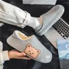 Slippers Waterproof Heel Covering Slipper Indoor Shoes For Men Platform Shoe Cartoon Non-Slip Couple Women Home Added Cotton