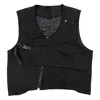 Men's Vests Inclined Zipper Back Hollow Out Drawstring Techwear Cargo Vest Men Punk Hip Hop Comfort Short Style Stacked Waistcoat Sleevless