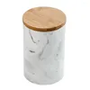 Storage Bottles Marble Pattern Jar Ceramic Loose Leaf Tea Tank Candy Cookie Container With Airtight Lid For