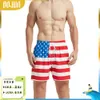 Flag Day Day Flag w USA Podwójna warstwa anty niezręczność gorąca sprężyna krótka swobodna luźna płaska kąt moda moda pływacka